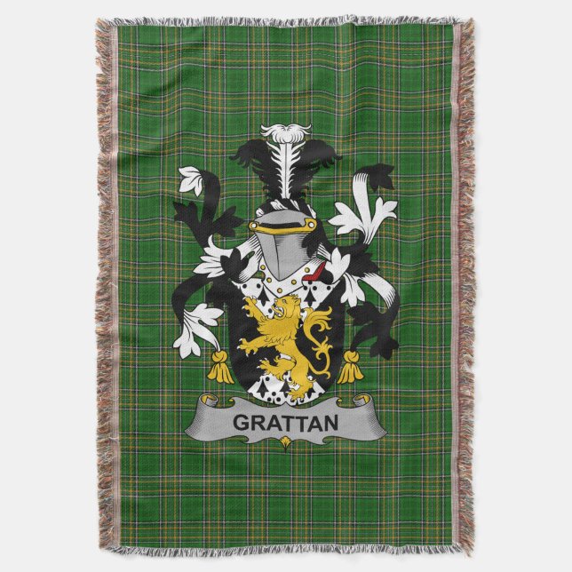 Manta Grattan irlandés o McGrattan Coat of Arms Family C (Frente vertical)