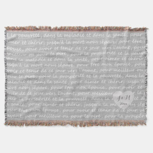 Manta Gray Linen Burlap Look con los votos de los Bodas 