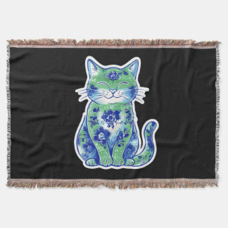 Manta Green Floral Cat