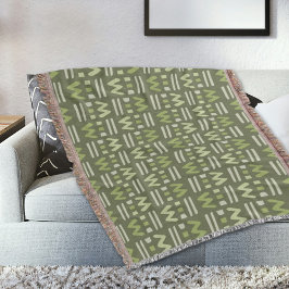 Manta Green Memphis Pattern Throw Blanket