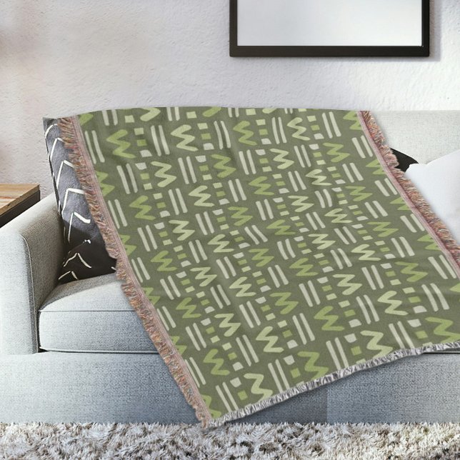 Manta Green Memphis Pattern Throw Blanket (Subido por el creador)