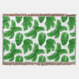 Manta Green Tropical Palm Fronds on White