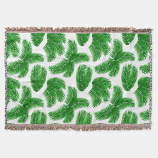 Manta Green Tropical Palm Fronds on White