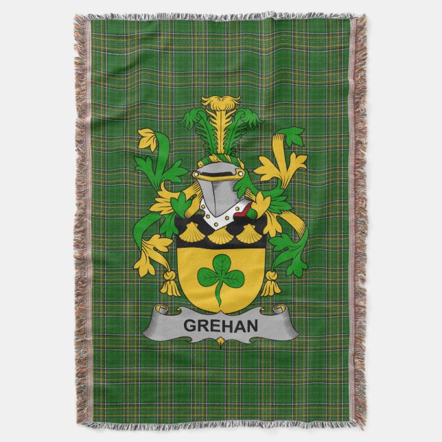 Manta Grehan irlandés o O_Greaghan Coat of Arms Family C (Frente vertical)