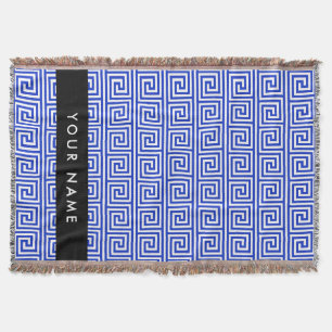 Manta Griego de la llave del andén azul, tu nombre, pers