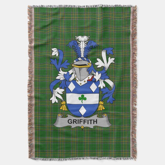 Manta Griffith Coat of Arms Family Crest Irlanda (Frente vertical)