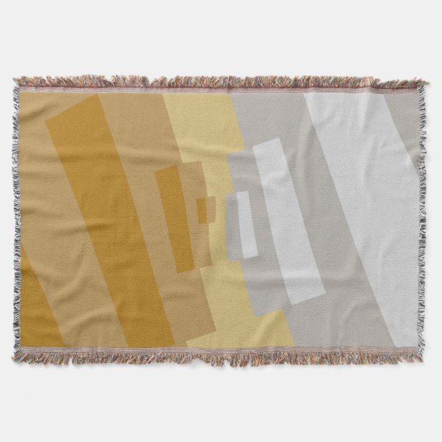 Manta Gris amarillo, Plata Moderna Resumen Arte Geométri (Anverso)