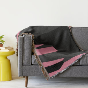 Manta gris rosa y abstracto negro