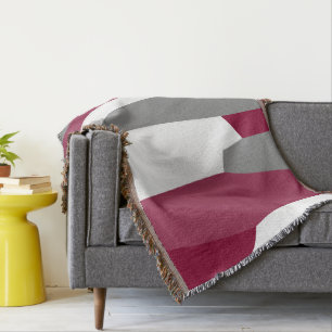 Manta Gris rosa y blanco fucsia