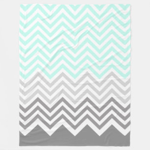manta gris verde azulada chevron