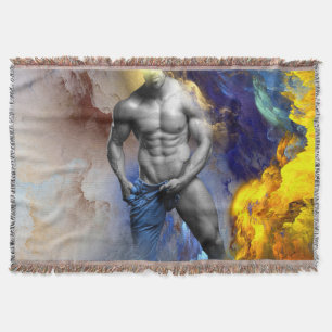 Manta Grito de la figura muscular de hombre en escala de