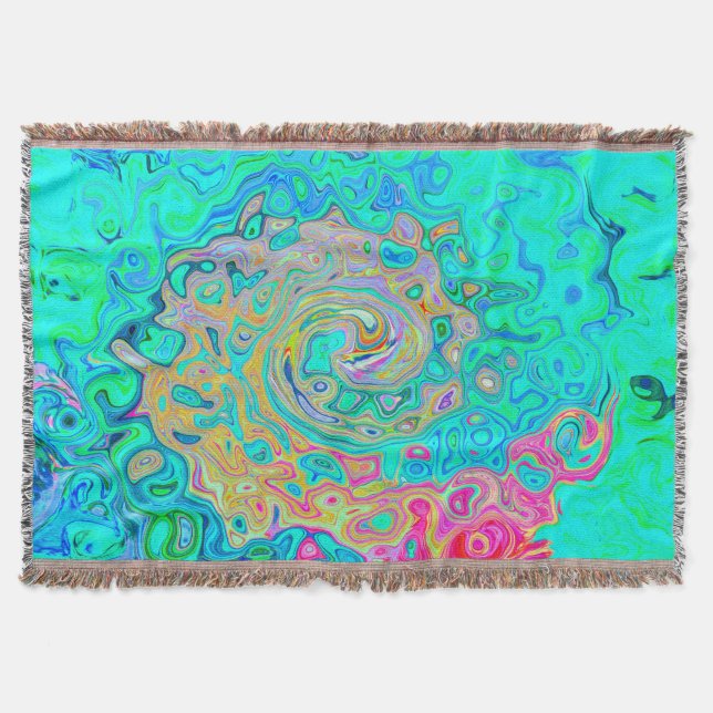 Manta Groovy Abstract Retro Arcoiris Liquido Swirl (Anverso)