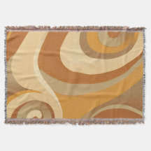 Groovy Naranja Gold Brown Mid Century Moderno