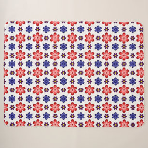 Manta gruesa de Sherpa con flores azules, púrpuras