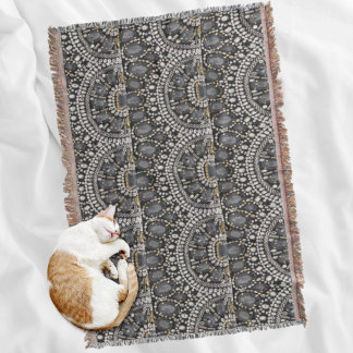 Manta grunge steampunk art deco negro plateado bohemio