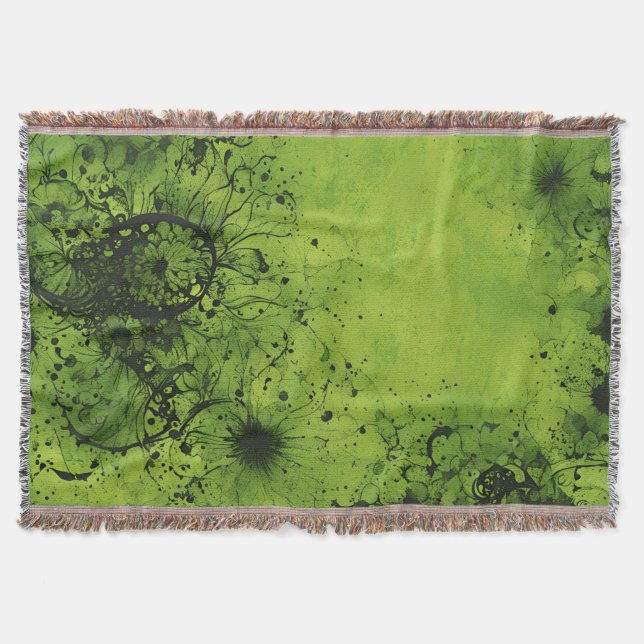 Manta Grunge Verde Lima con Acentos Negros (Anverso)
