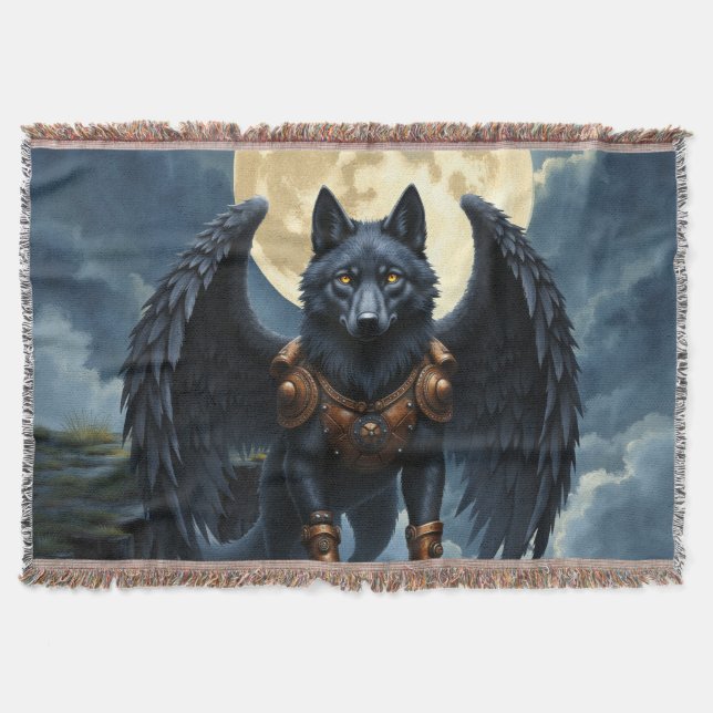 Manta Guardián de la Luna – El Lobo de Ala Negra (Anverso)