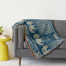 Guay Patrón étnico Elefantes de moda azul