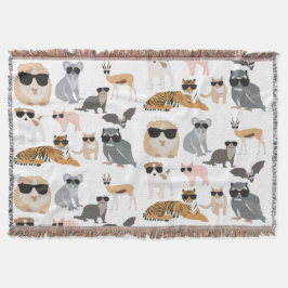 Manta Guay y animales divertidos con gafas de sol