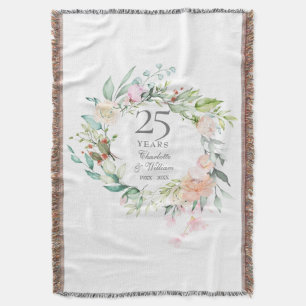 Manta Guirnalda floral del 25º aniversario de bodas de p