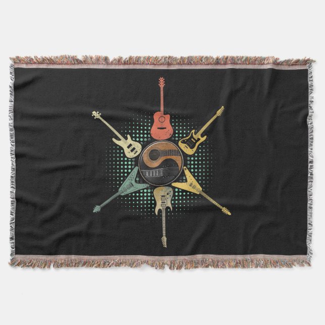 Manta Guitar Lover - Retro Style | Regalo Para Guitarist (Anverso)