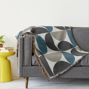 Manta Gunmetal Gris Azul Moderno De Mediano Siglo