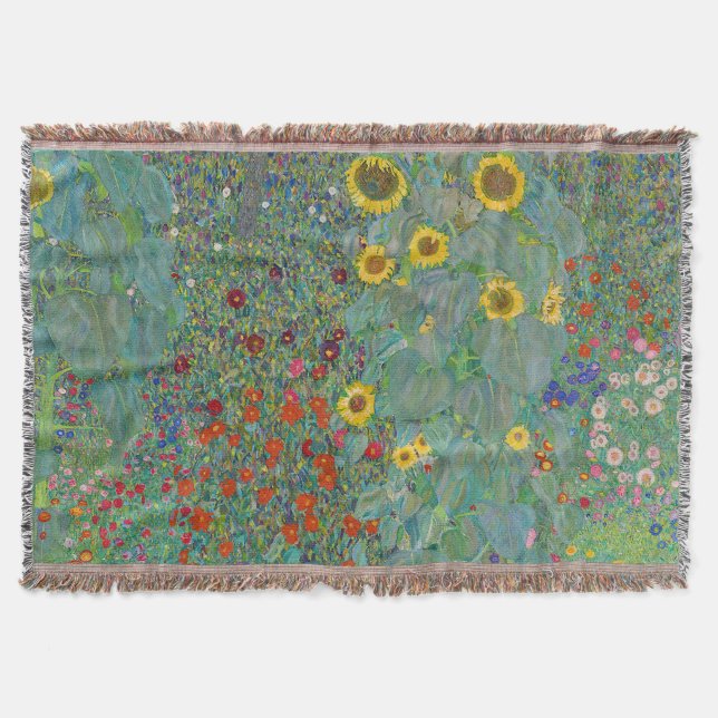Manta Gustav Klimt - Jardín de campo con girasoles (Anverso)