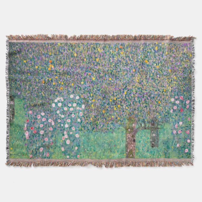 Manta Gustav Klimt - Rosebushes bajo los árboles (Anverso)