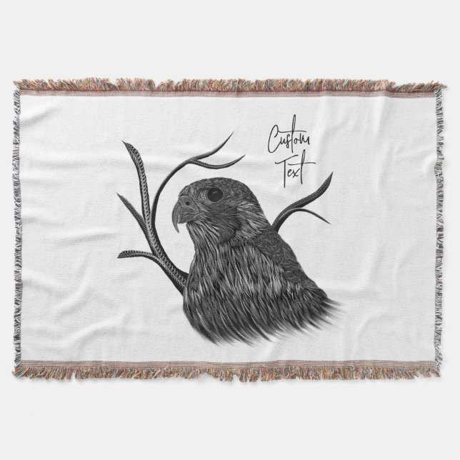 Manta Halcón peregrino en ramas de árbol con escritura a (Anverso)