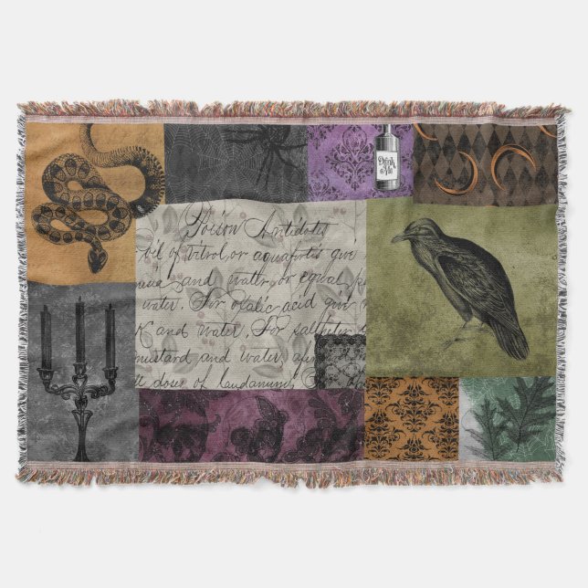 Manta Halloween Arte apotecario gótico medieval espumoso (Anverso)