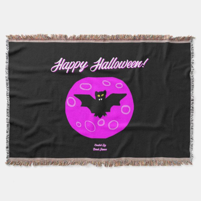 Manta Halloween Bat Throw Blanket (Anverso)
