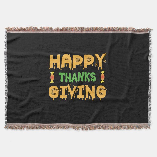 Manta Halloween Happy Thanksgiving Birthday (Anverso)