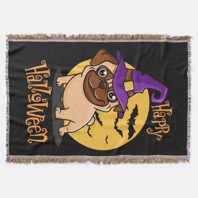 Manta Halloween Puggy Throw (Anverso)