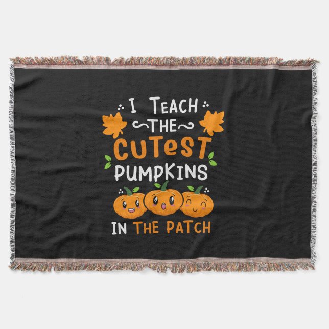Manta Halloween Teacher Cutest Pumpkins Cumpleaños (Anverso)