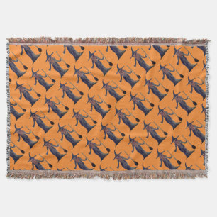 Manta Halloween Witch Black Naranja Pattern Spooki