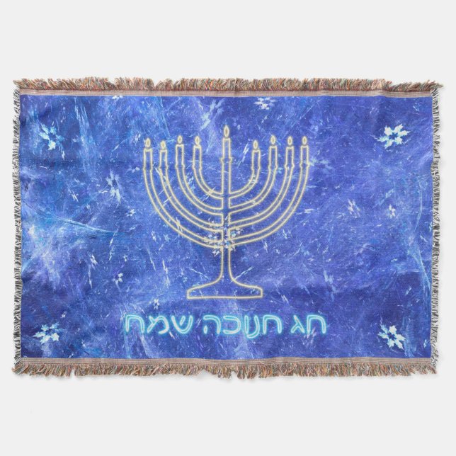 Manta Hanukkah Snowstorm Menorah (Anverso)