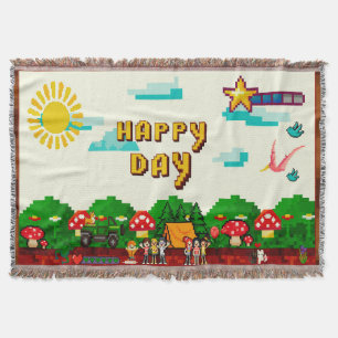 Manta Happy day videogame woven jacquard blanket