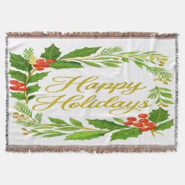 Manta 'Happy Holidays' Throw Blanket