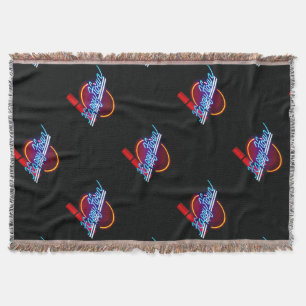 Manta Happy Hour Neon Rótulo Throw Blanket