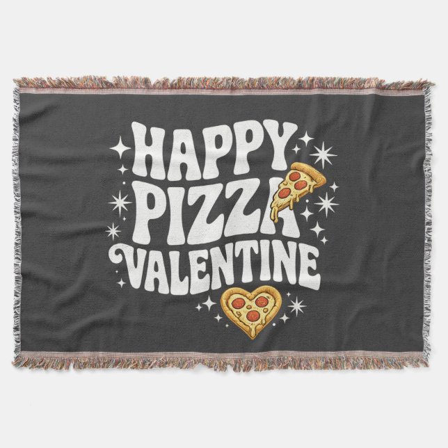 Manta Happy Pizza Valentine Funny Pizza Love Design (Anverso)