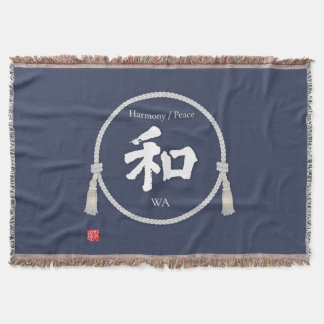 Manta Harmony & Peace – Japanese Kanji Throw Blanket