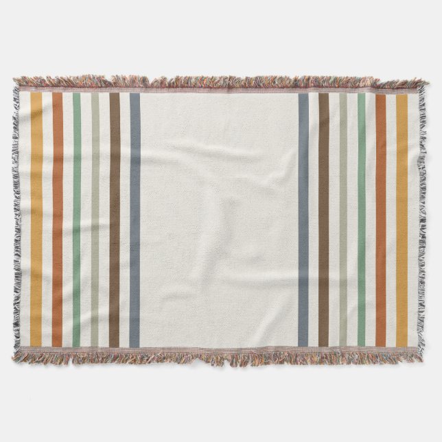 Manta Harvest Blessings Striped Throw Blanket | Autumn (Anverso)