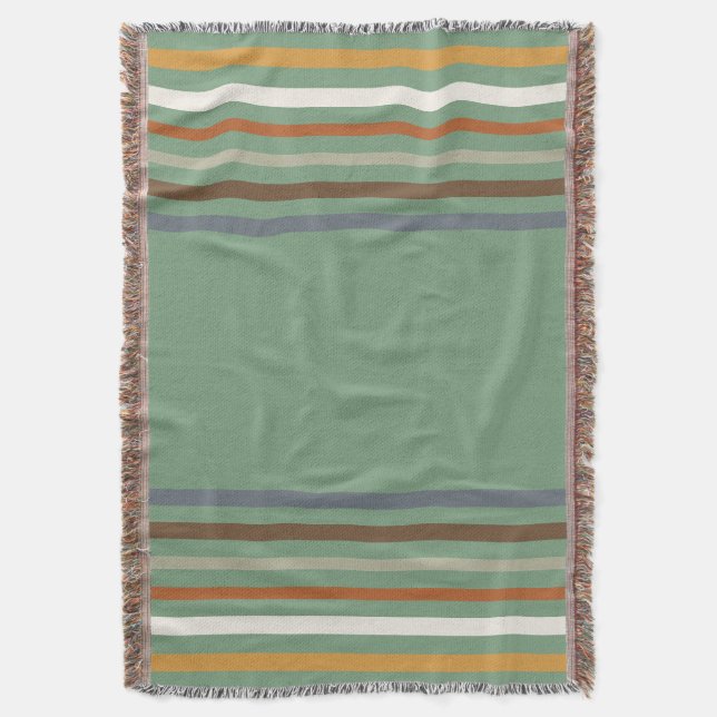 Manta Harvest Blessings Striped Throw Blanket | Autumn (Frente vertical)