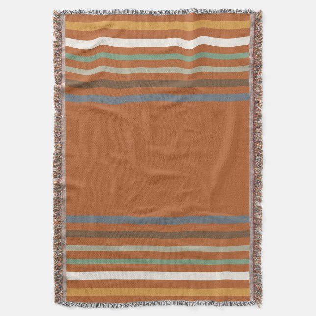 Manta Harvest Blessings Striped Throw Blanket | Autumn (Frente vertical)
