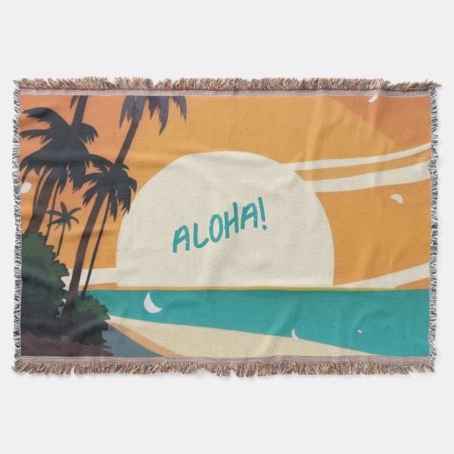 Manta Hawai/Aloha/Tropical/playa (Anverso)