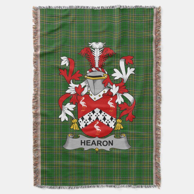 Manta Hearon irlandés o Hearn Coat Arms Family Crest I (Frente vertical)