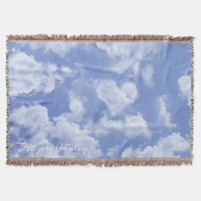 Manta Heart Cloud Sky Cute Modern Lovely Light Blue Chic (Anverso)