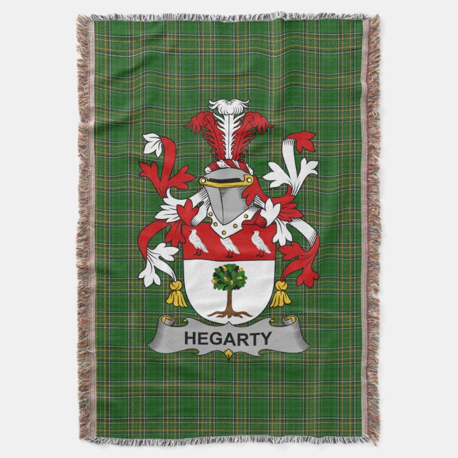 Manta Hegarty irlandés o O_Hagerty Escudo de la familia  (Frente vertical)