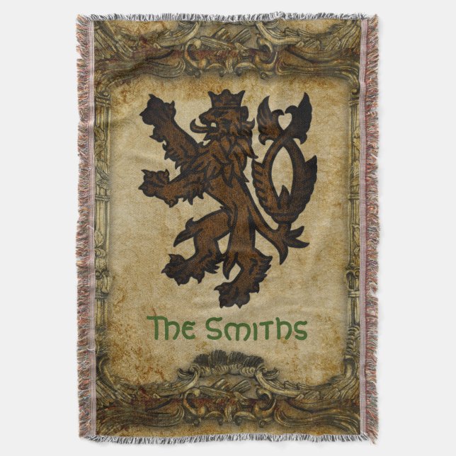 Manta Heraldic Rampant Lion Personalizado (Frente vertical)