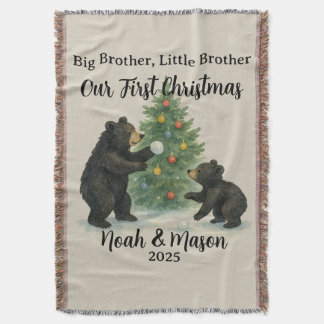 Manta Hermano Mayor Hermano Menor Oso Navidad Personaliz